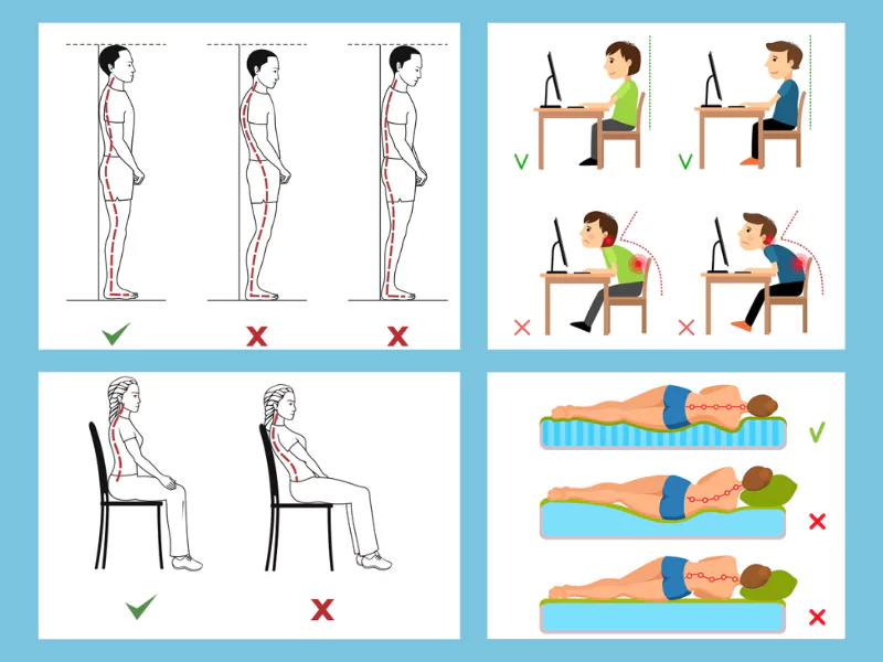 Người trưởng thành nên tập trung chỉnh sửa các tư thế chưa được chuẩn