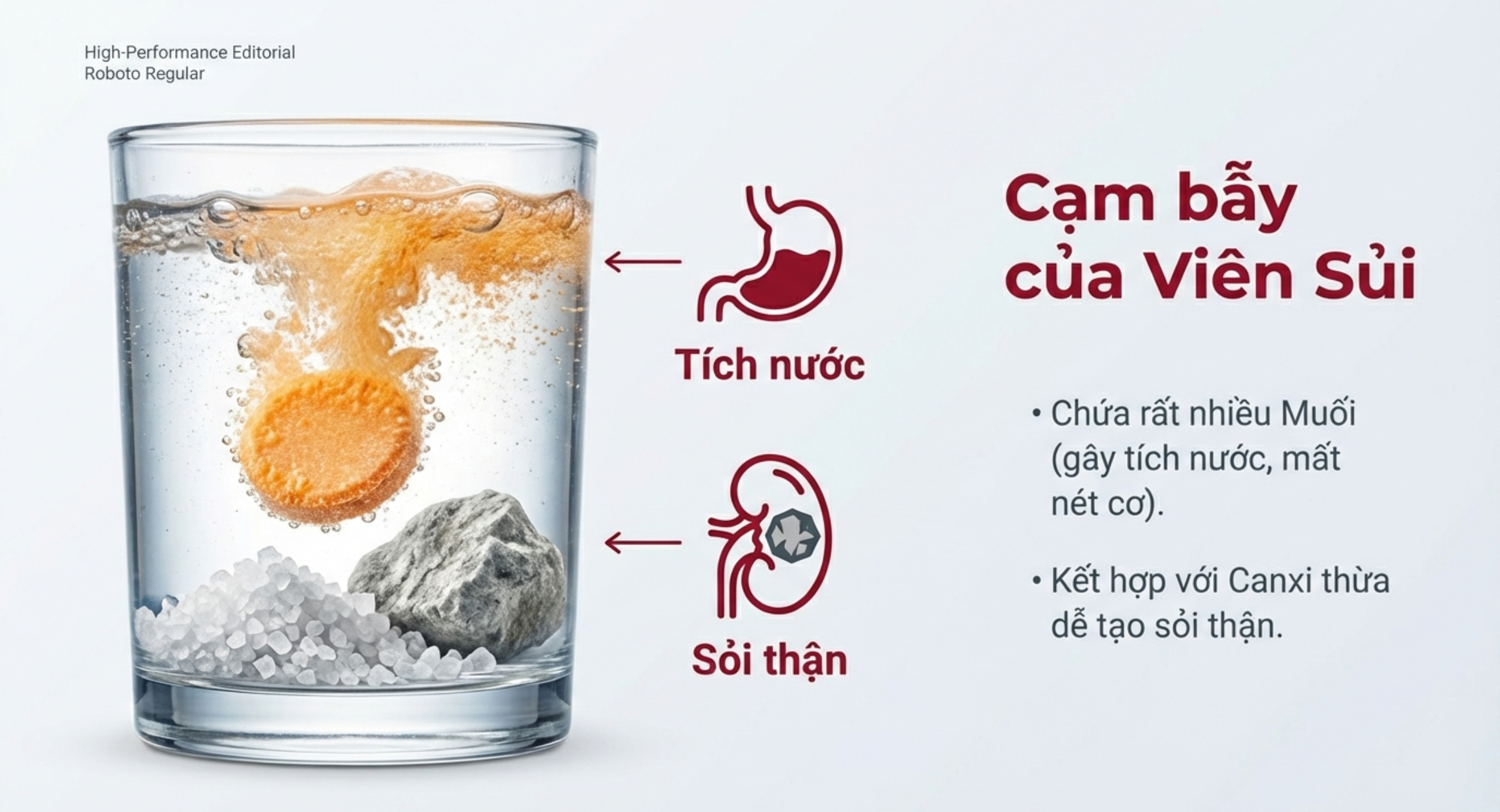 Viên sủi Vitamin C - nguyên nhân gây sỏi thận !?