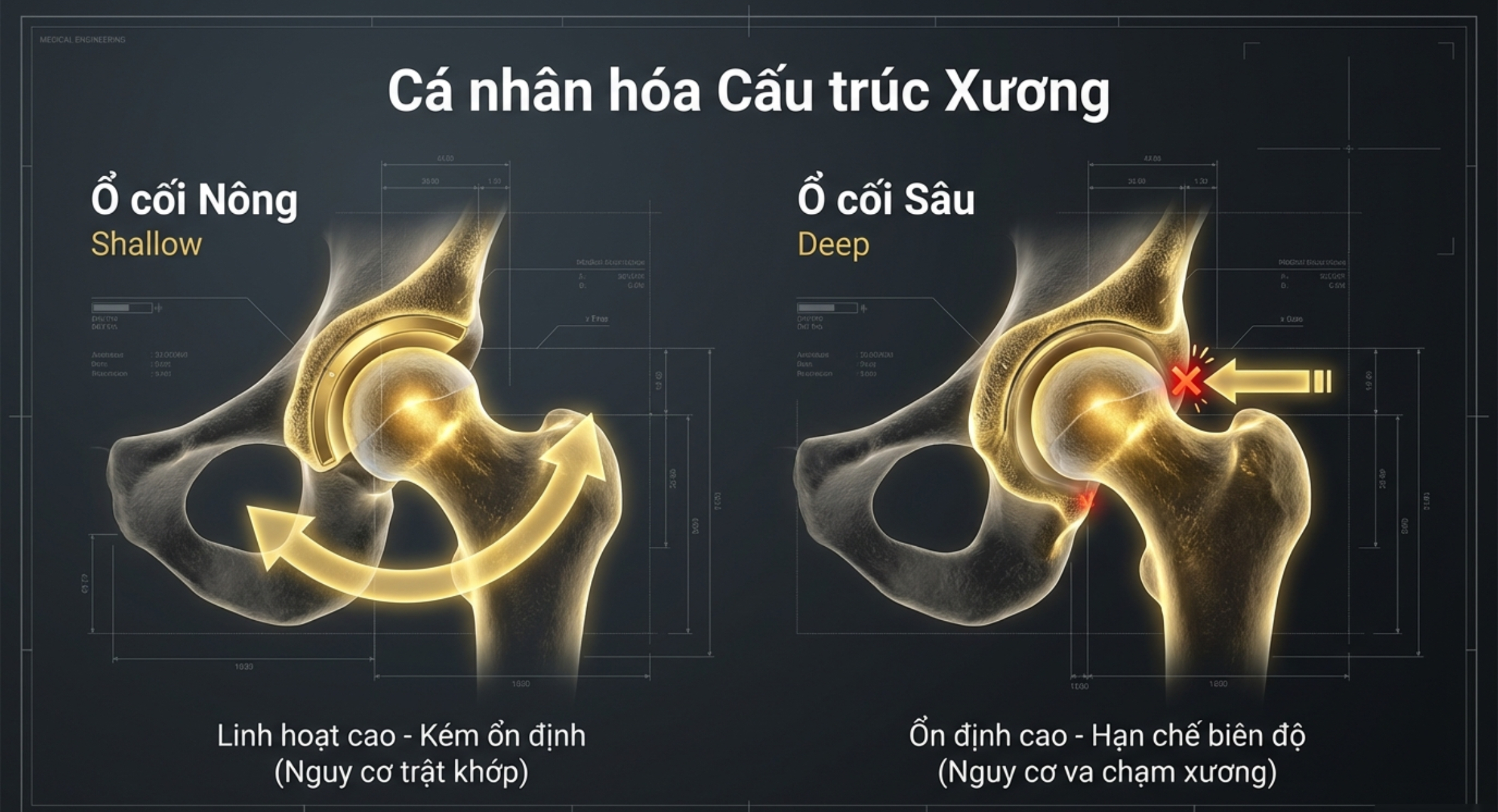 Cấu trúc khớp hông của mỗi cá nhân lại có những điểm riêng biệt